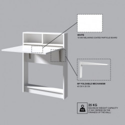 Mesa plegable Bracked blanco Practica Hogar