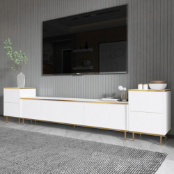 Mueble TV imaj Blanco Oro Practica Hogar