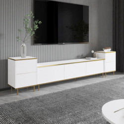 Mueble TV imaj Blanco Oro Practica Hogar