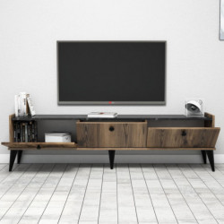 Mueble TV Lidya mármol nogal Practica Hogar
