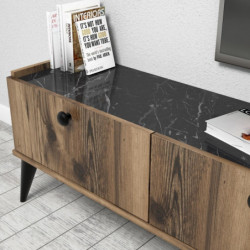 Mueble TV Lidya mármol nogal Practica Hogar