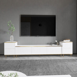 Mueble TV imaj Blanco Oro Practica Hogar
