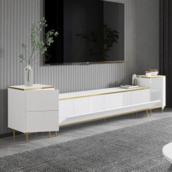 Mueble TV imaj Blanco Oro Practica Hogar