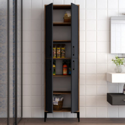Mueble auxiliar Berlin A antracita nogal Practica Hogar