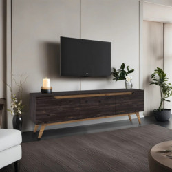 Mueble TV D1-1009 nogal negro Practica Hogar