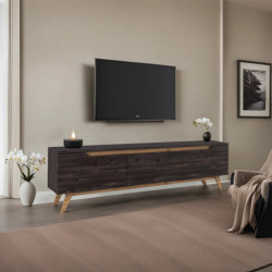 Mueble TV D1-1009 nogal negro Practica Hogar