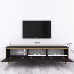 Mueble TV D1-1009 nogal negro Practica Hogar