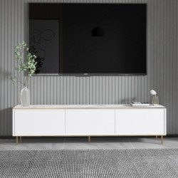 Mueble TV imaj Mármol blanco Oro Practica Hogar