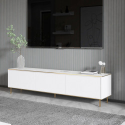 Mueble TV imaj Mármol blanco Oro Practica Hogar