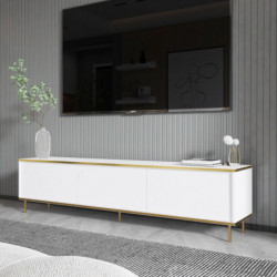 Mueble TV imaj Blanco Oro Practica Hogar