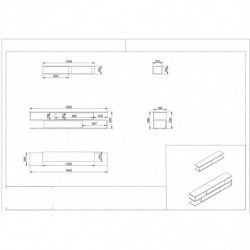 Mueble TV con estante Manyetik nogal blanco Practica Hogar