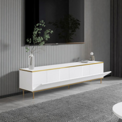 Mueble TV imaj Blanco Oro Practica Hogar
