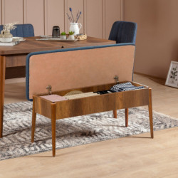 Set mesa comedor extensible y sillas (5 piezas) Vina nogal azul oscuro Practica Hogar
