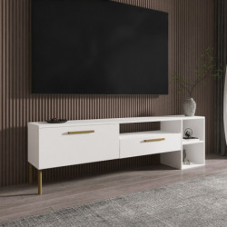 Mueble TV Parion Blanco Oro Practica Hogar