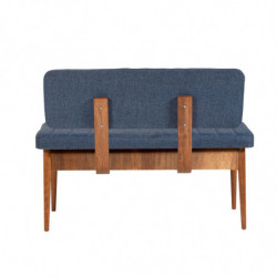 Set mesa comedor extensible y sillas (5 piezas) Vina nogal azul oscuro Practica Hogar