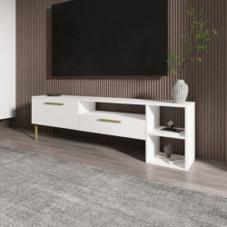 Mueble TV Parion Blanco Oro Practica Hogar