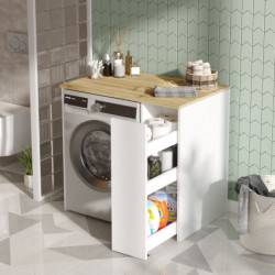 Mueble de baño SA1-WK blanco nogal Practica Hogar