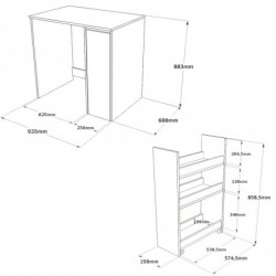 Mueble de baño SA1-WK blanco nogal Practica Hogar