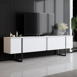 Mueble TV Luxe blanco negro Practica Hogar