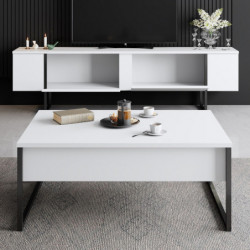 Mueble TV Luxe blanco negro Practica Hogar