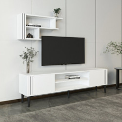 Mueble TV Snow Set Blanco Practica Hogar