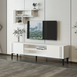 Mueble TV Snow Set Blanco Practica Hogar