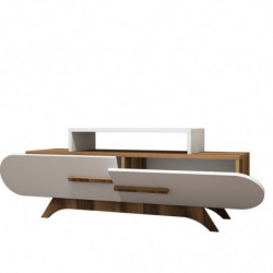 Mueble TV Rose blanco nogal Practica Hogar