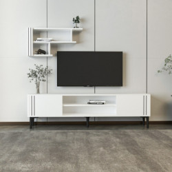 Mueble TV Snow Set Blanco Practica Hogar