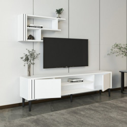 Mueble TV Snow Set Blanco Practica Hogar