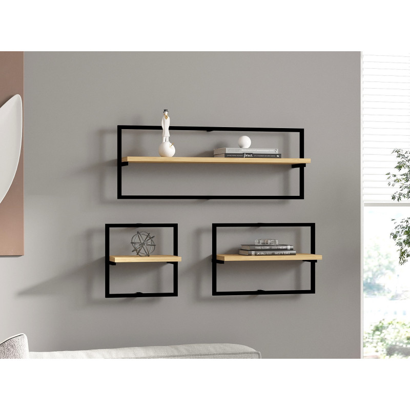 Estante de pared Yeso roble zafiro Practica Hogar Estante de pared Yeso roble zafiro Practica Hogar