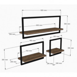 Estante de pared Yeso roble zafiro Practica Hogar