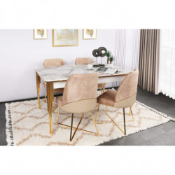 Mesa de comedor extensible Damla 1102 blanco oro Practica Hogar
