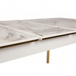 Mesa de comedor extensible Damla 1102 blanco oro Practica Hogar