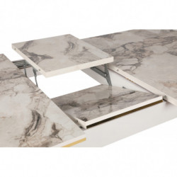 Mesa de comedor extensible Damla 1102 blanco oro Practica Hogar