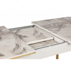 Mesa de comedor extensible Damla 1102 blanco oro Practica Hogar