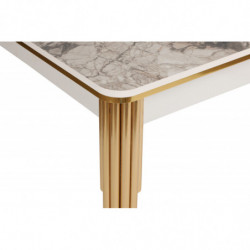 Mesa de comedor extensible Damla 1102 blanco oro Practica Hogar
