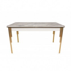 Mesa de comedor extensible Damla 1102 blanco oro Practica Hogar