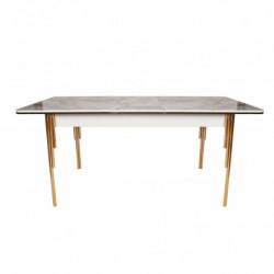 Mesa de comedor extensible Damla 1102 blanco oro Practica Hogar