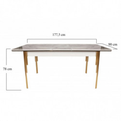 Mesa de comedor extensible Damla 1102 blanco oro Practica Hogar