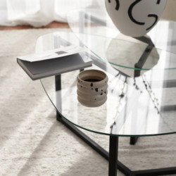 Set mesas de café Bellisimo negro mate Practica Hogar