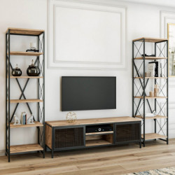 Mueble TV con estante Maxim pino negro Practica Hogar