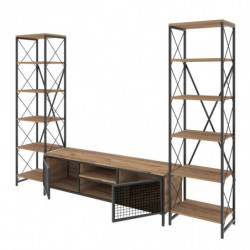 Mueble TV con estante Maxim pino negro Practica Hogar