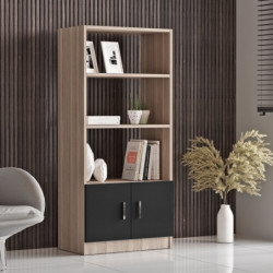 Conjunto de muebles de oficina VO15-OB roble negro Practica Hogar
