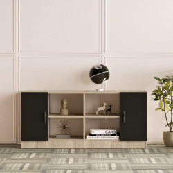 Conjunto de muebles de oficina VO15-OB roble negro Practica Hogar