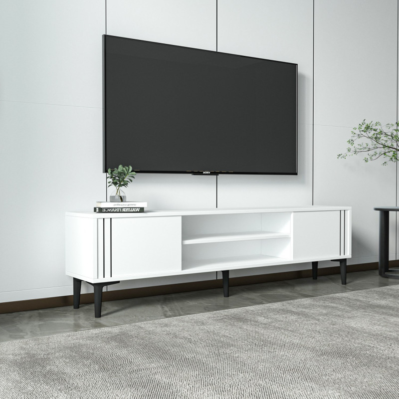 Mueble TV Snow Blanco Practica Hogar Mueble TV Snow Blanco Practica Hogar