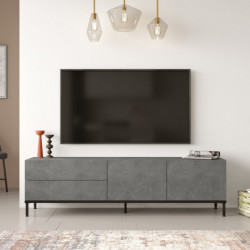 Mueble TV LV6-RL negro plata Practica Hogar