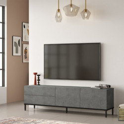 Mueble TV LV6-RL negro plata Practica Hogar