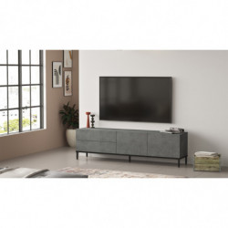 Mueble TV LV6-RL negro plata Practica Hogar