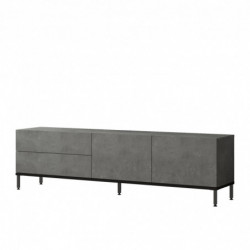 Mueble TV LV6-RL negro plata Practica Hogar