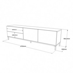 Mueble TV LV6-RL negro plata Practica Hogar